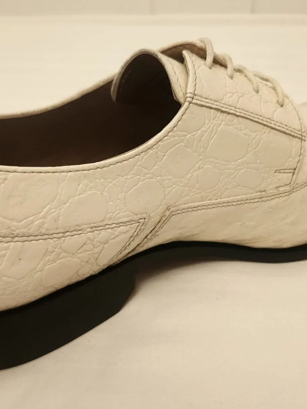 Giorgio Brutini shoes 11.5 cream faux alligator ostrich NEW